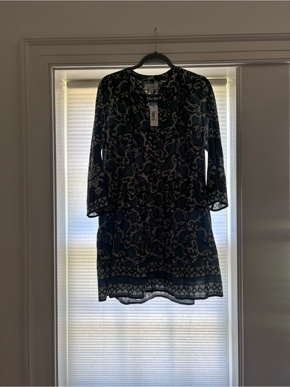 Velvet by Graham & Spencer Navy & Cream Floral Mini Dress